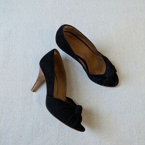 Sezane Juliette Black Suede Heels